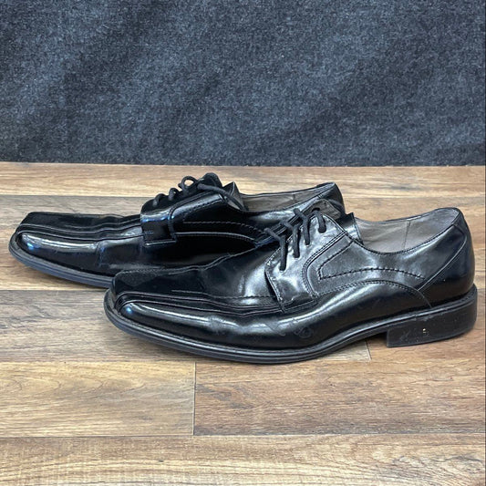 Stacy Adams Black Leather Square Toe Derby Dress Shoes Men's Size 9.5