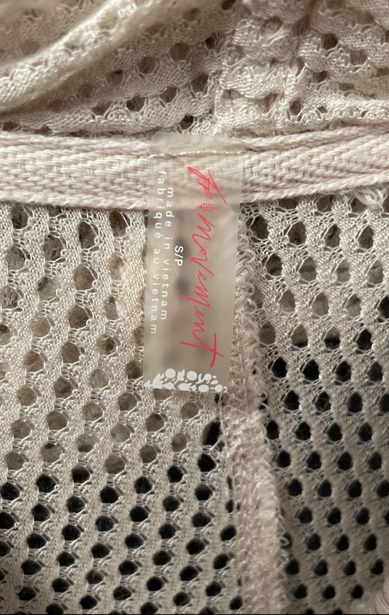FP Movement Women's Cream Hooded Mesh Panel Tunic Dress Thumbholes Sz S