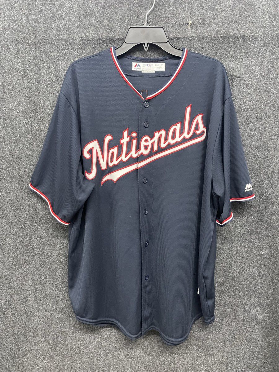 Majestic Men's Washington Nationals Trea Turner #7 Navy Baseball Jersey Sz 2XL