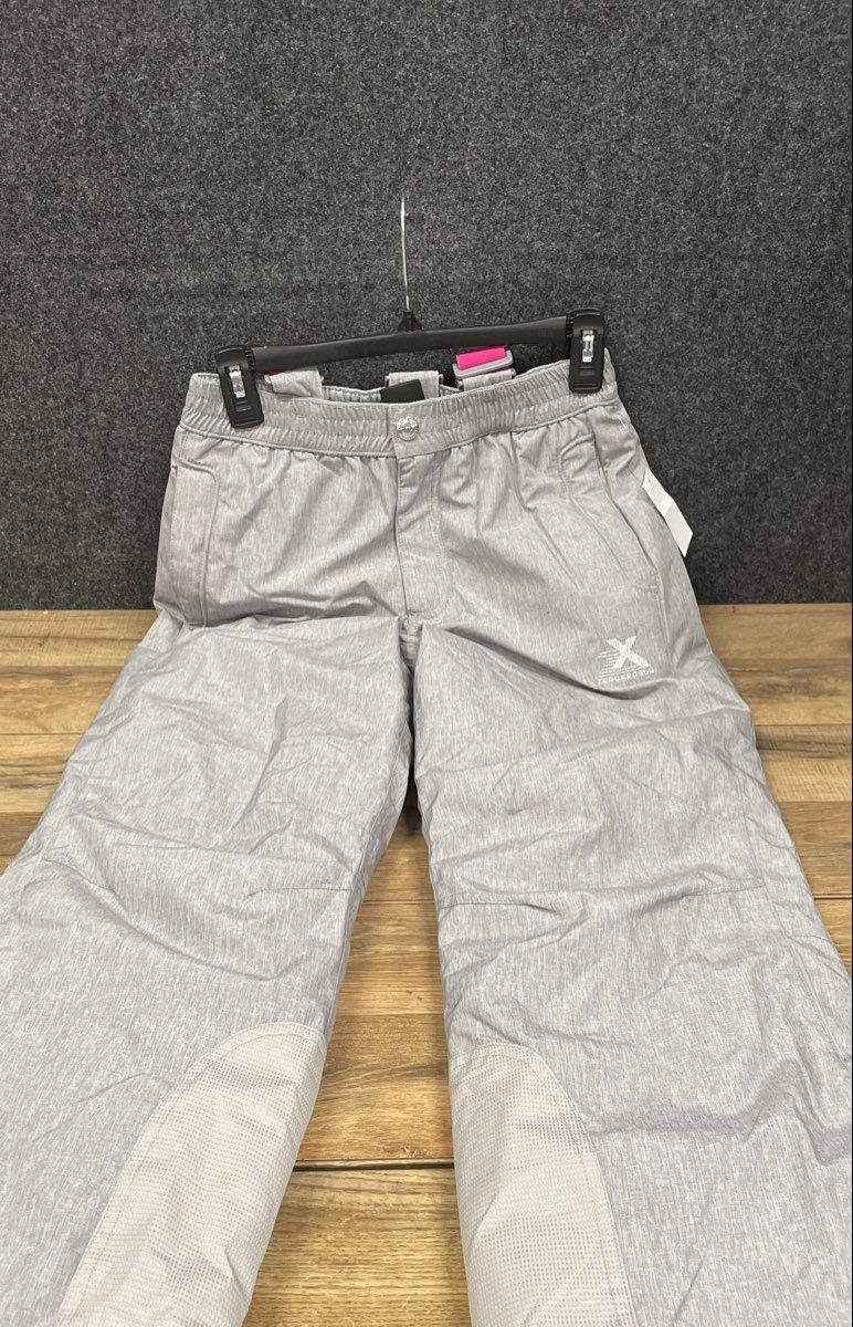 ZeroXposur Girls Gray Insulated Snow Pants Pink Suspenders Sz 10/12