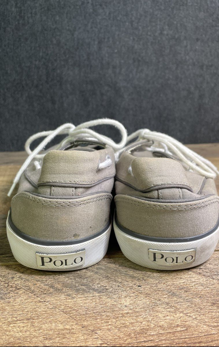 Polo Ralph Lauren Lander P Grey Canvas Men's Boat Shoes Size 13D