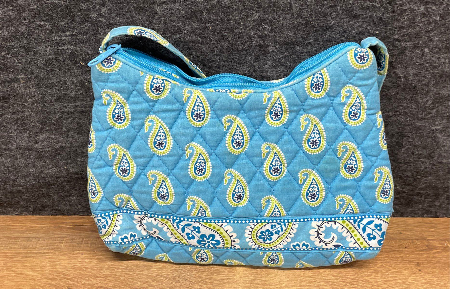 Vera Bradley Light Blue Paisley Quilted Cotton Shoulder Bag Hobo