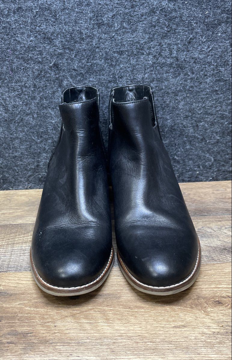 Cole Haan Abbot Black Leather Block Heel Ankle Booties Size 9.5