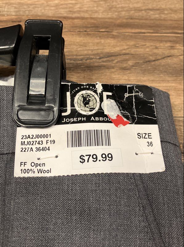 Joseph Abboud Men's Gray JOE Survival Pant 2.0 100% Wool Dress Pants Sz 36 NWT