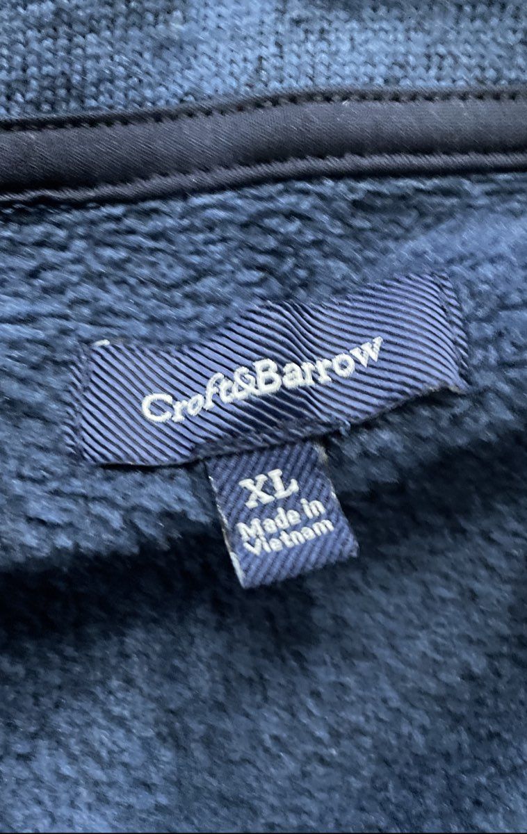 Croft & Barrow Men's Blue Heather Quarter Zip Fleece Pullover Jacket Sz XL