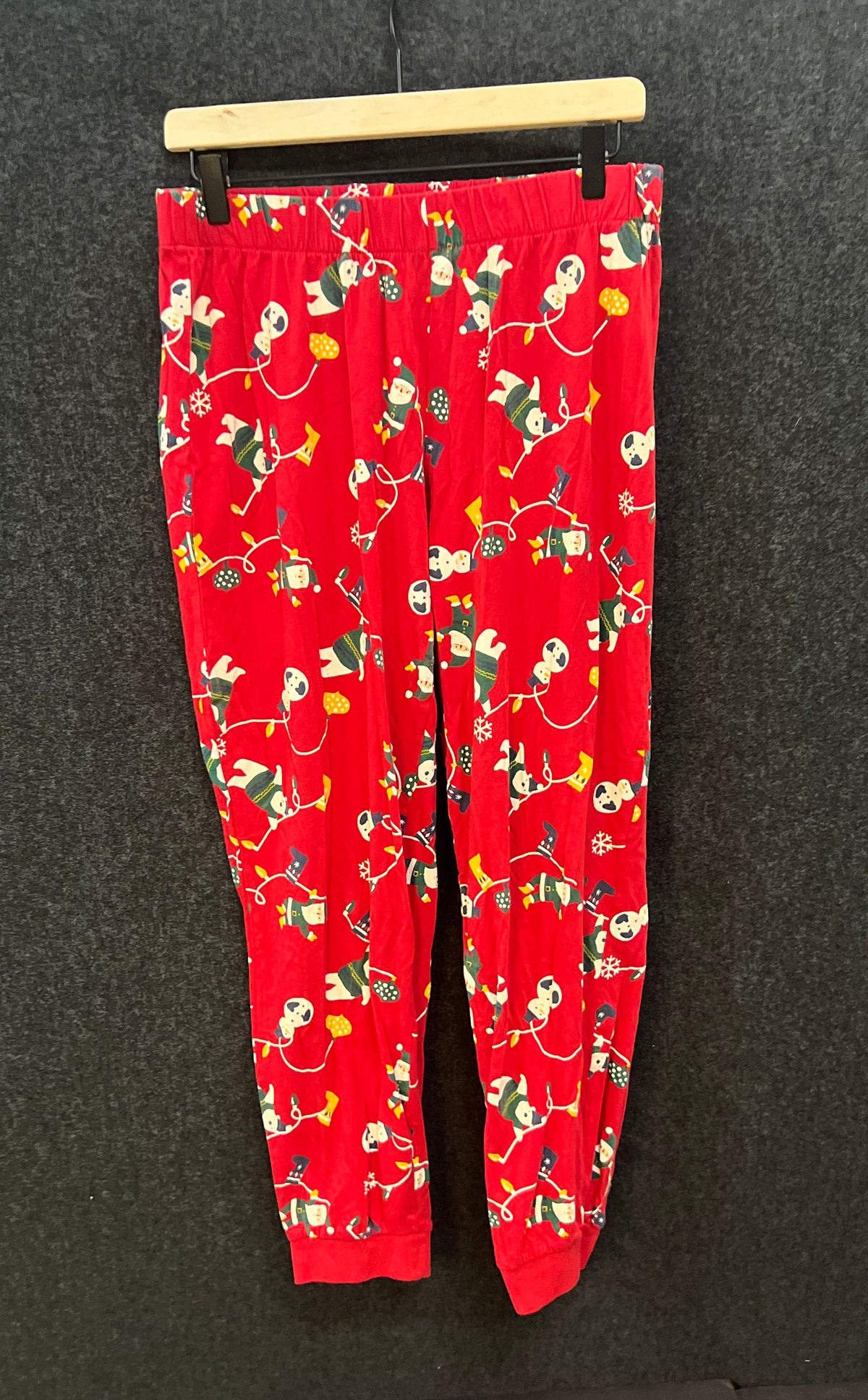Esmara Women's Red Christmas Holiday Pajama Set Snowman Santa 2-Piece Sz M 8/10