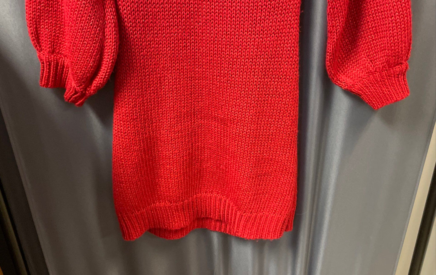 Arden B. Women's Red Cowl Neck Cable Knit Lurex Sparkle Sweater Dress Sz S