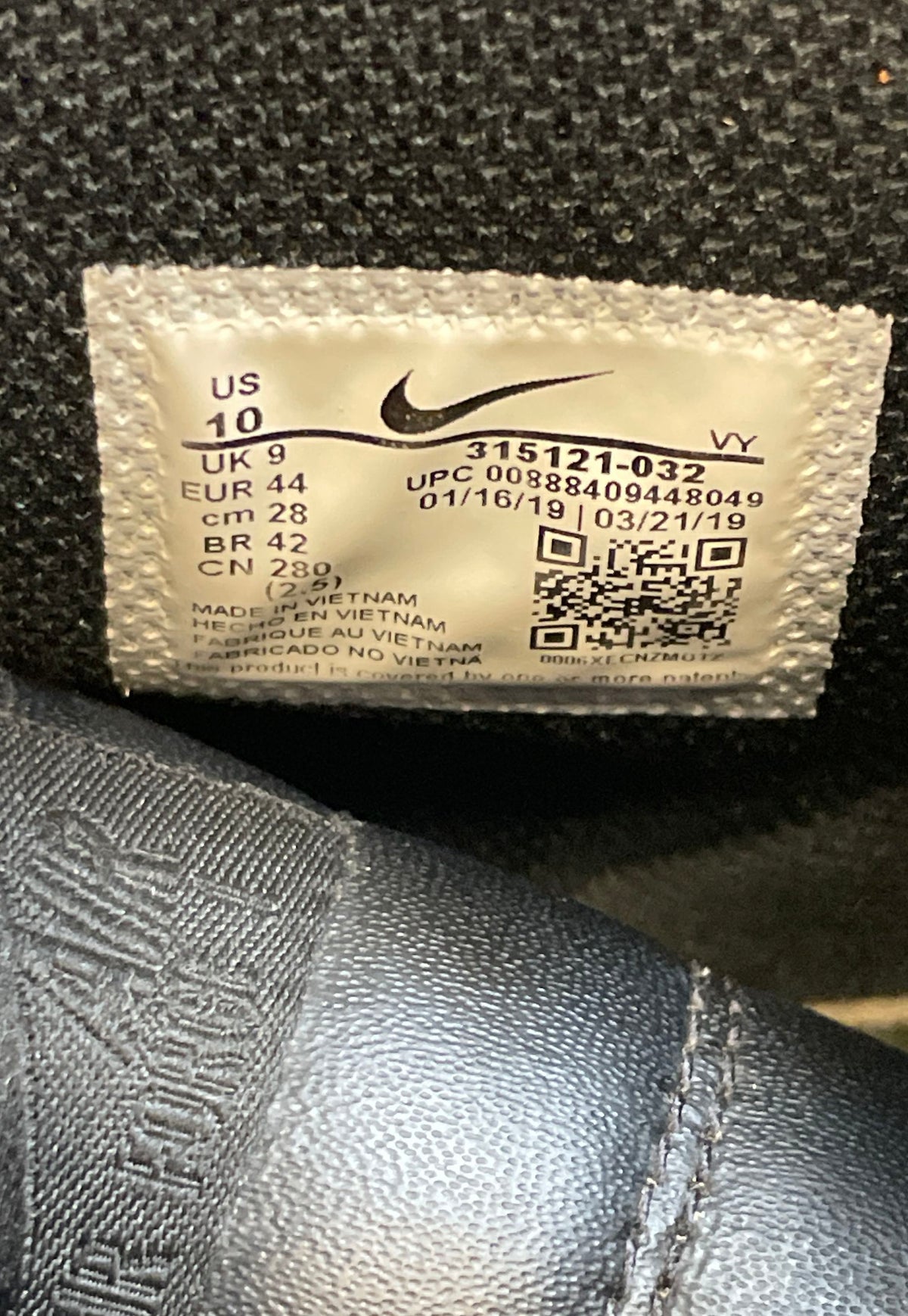 Nike Air Force 1 High '07 Triple Black Leather Sneakers Men's Size 10