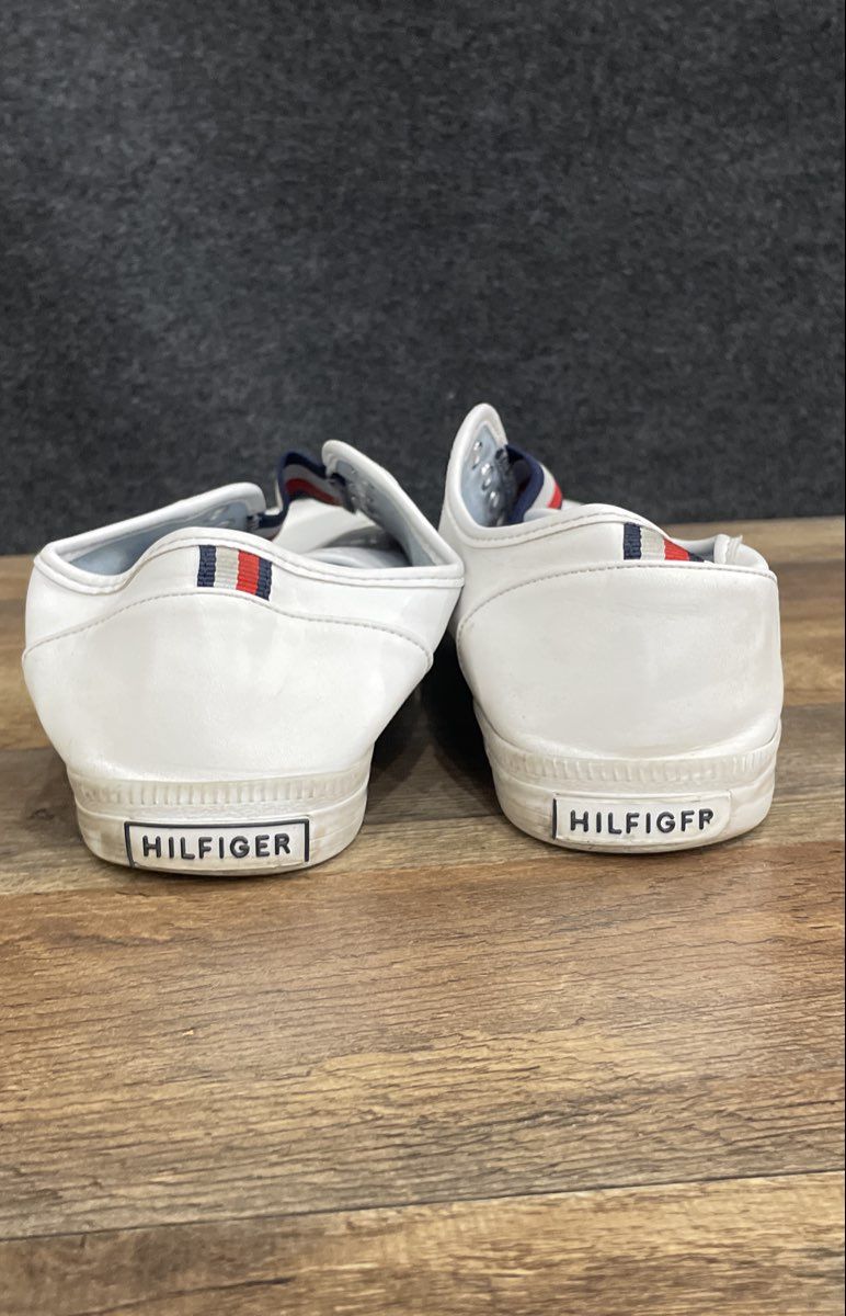 Tommy Hilfiger Men's White Flag Low Top Casual Slip-On Sneakers Size 11