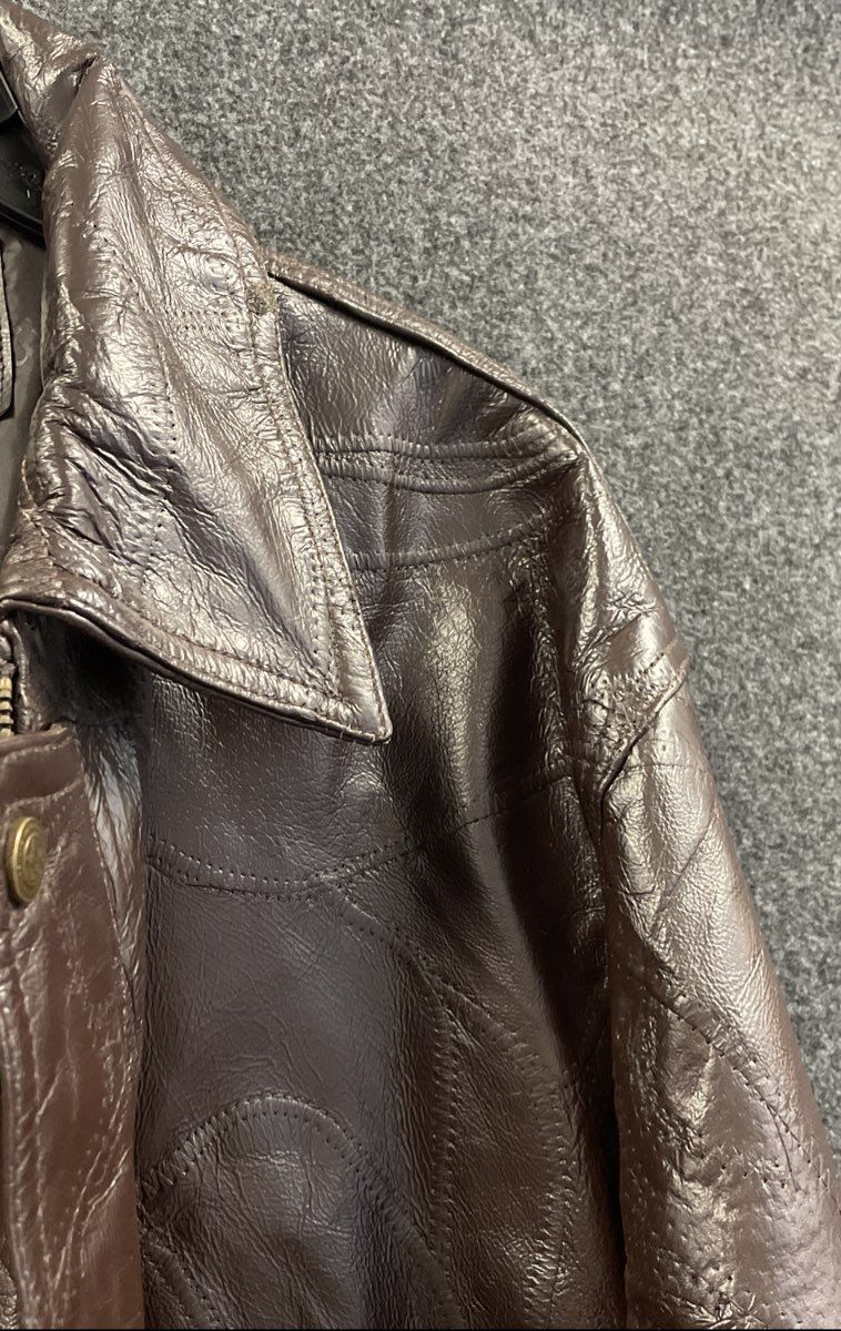 Vintage 90s Cellini Men's Brown Patchwork Leather Bomber Jacket XL NWT