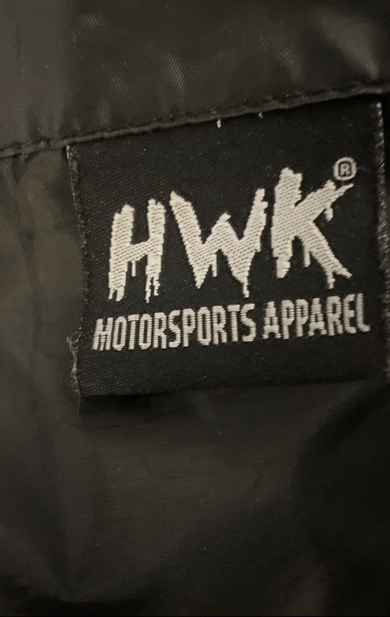 HWK Motorsports Apparel Men's Black White Red Padded Motorcycle Jacket Size M