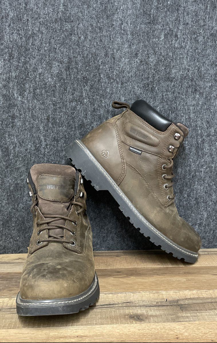 Wolverine Floorhand Waterproof Dark Brown Leather Work Boots Men's Size 11.5