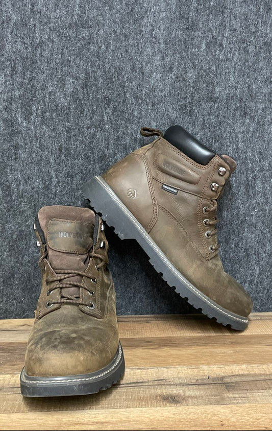 Wolverine Floorhand Waterproof Dark Brown Leather Work Boots Men's Size 11.5