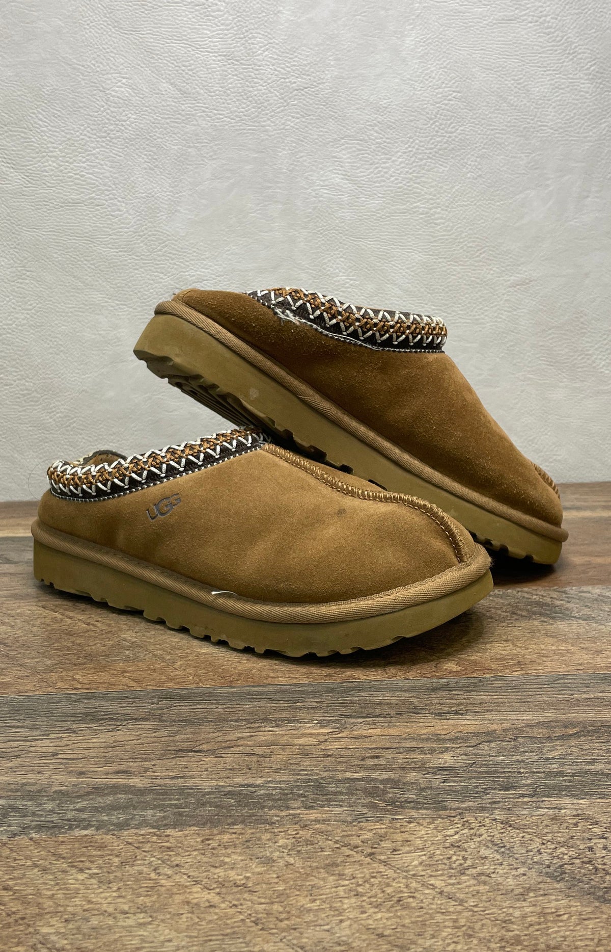UGG Tasman Slipper Chestnut Suede Braid Clogs Women's Size 6