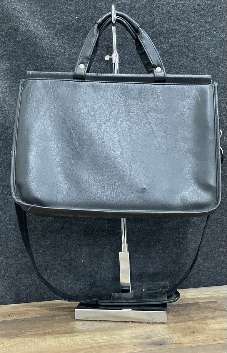 U.S. Luggage New York Black Leather Vintage Briefcase Messenger Bag Laptop