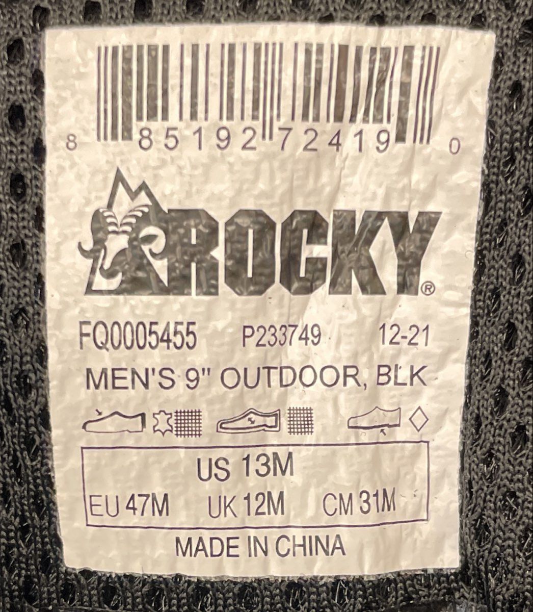 Rocky Blizzardstalker Waterproof Black Outdoor Hunting Boots Men's Size 13