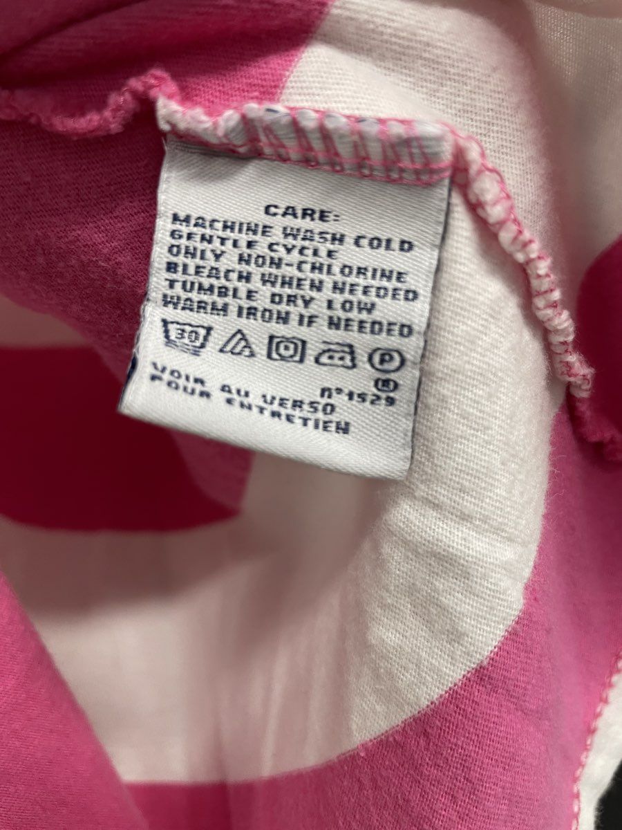 Ralph Lauren Sport Women's Pink White Striped Crew Neck Pony Logo T-Shirt Sz M