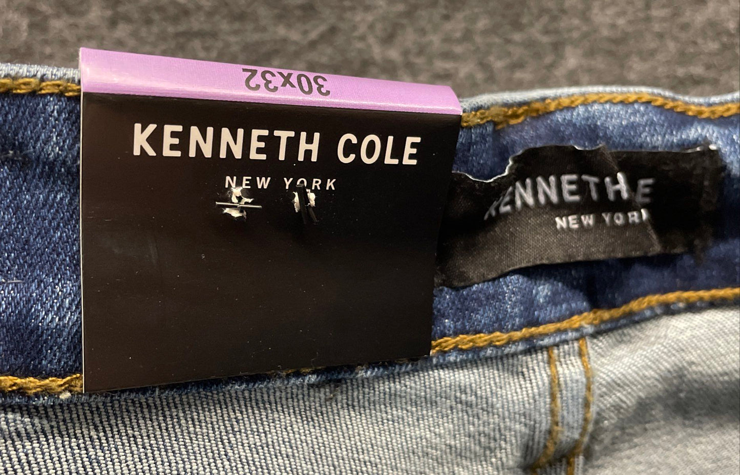 Kenneth Cole Men's Straight Fit Stretch Denim Blue Jeans Size 30x32 NWT