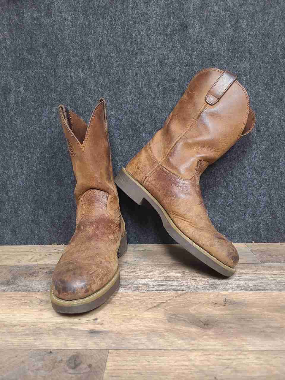 Georgia Boot Ranch Wellington G5814 Chestnut Leather Pull-On Work Boots Size 8D