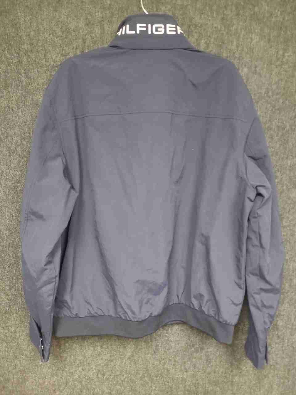 Tommy Hilfiger Men's Regatta Jacket Navy Blue Packable Hood Windbreaker Sz XXL