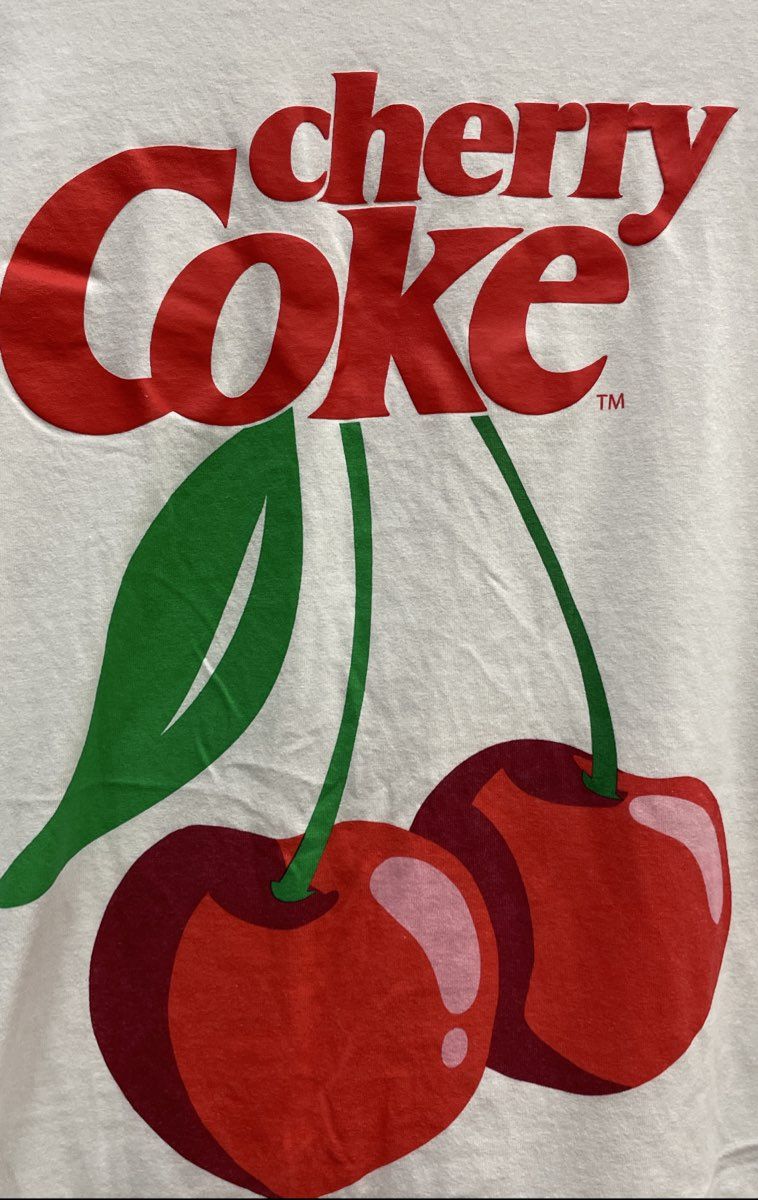 Coca-Cola Cherry Coke Graphic T-Shirt White XXL Cotton Blend Tee 2025