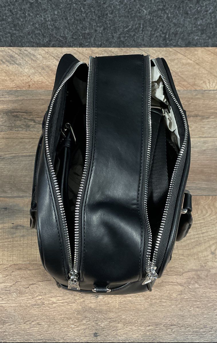 Steve Madden Black Pebbled Faux Leather Satchel Handbag Crossbody Bag