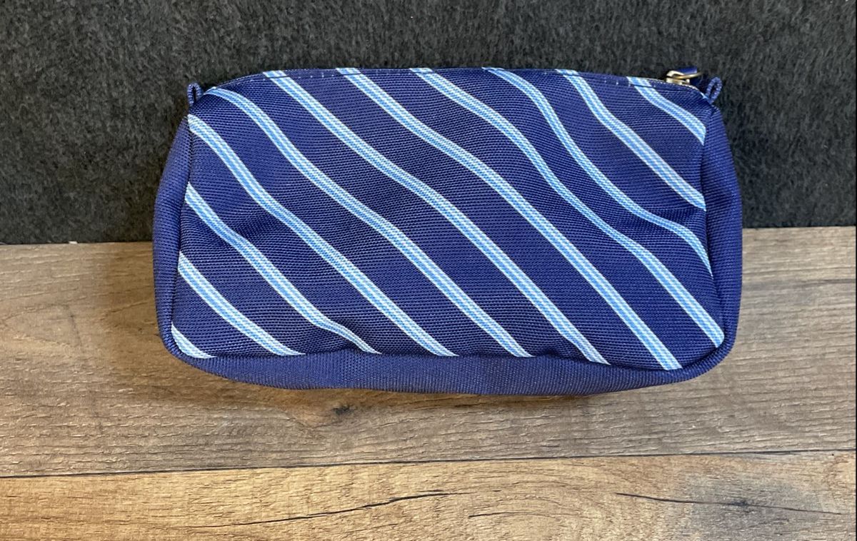 Brooks Brothers Navy Repp Stripe Toiletry Pouch Travel Bag Lot of 2