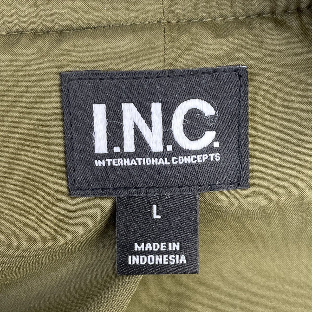 INC International Concepts Women's Olive Green Satin Bomber Jacket NWT Size L