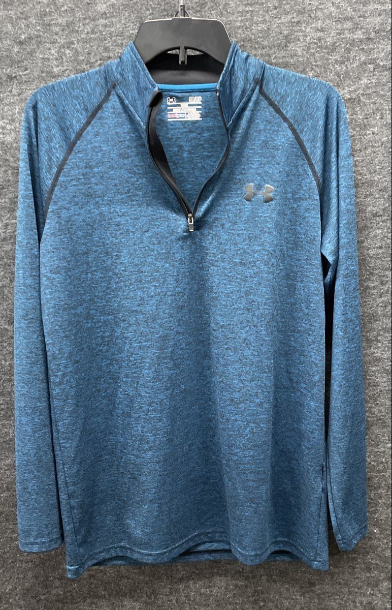 Under Armour Men's Blue Heather HeatGear Tech 1/4 Zip Pullover Size S