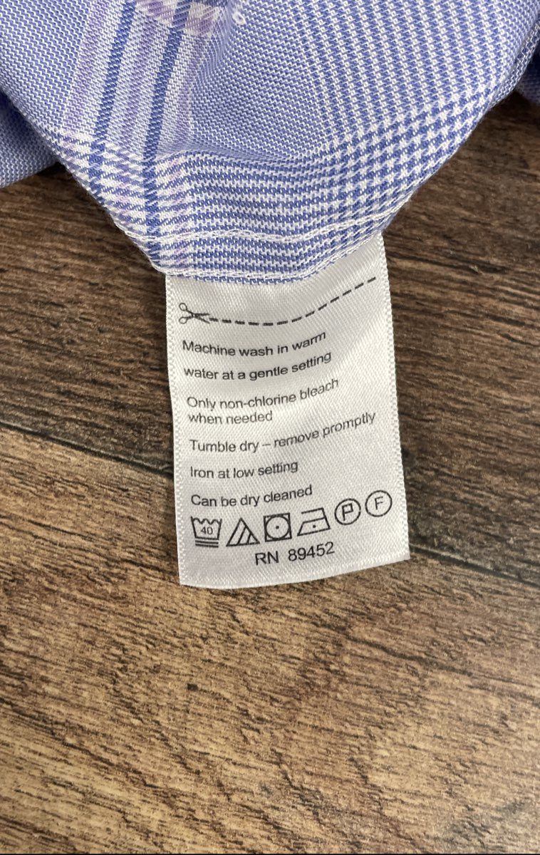 Lorenzo Uomo Men's Blue Glen Plaid Cotton Spread Collar Dress Shirt L/S