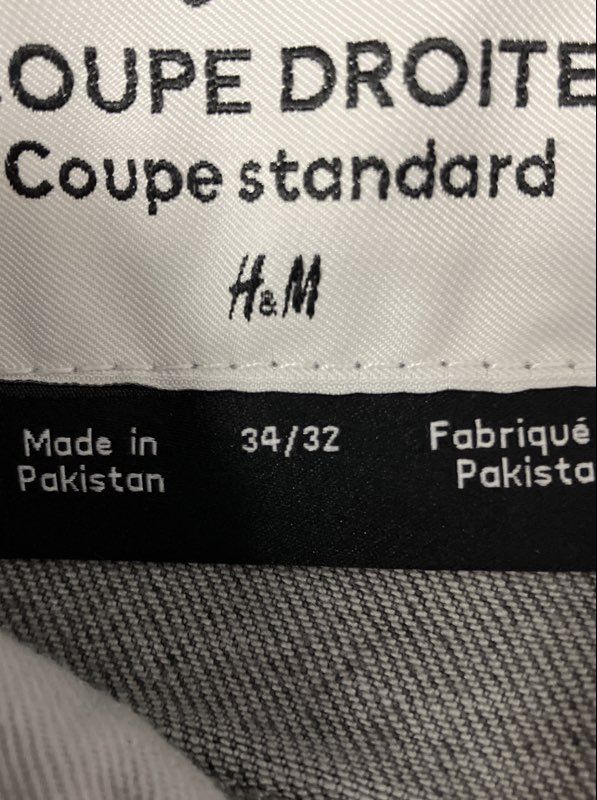 H&M Men's Gray Straight Regular Fit Jeans Faded Wash Denim NWT Size 34x32