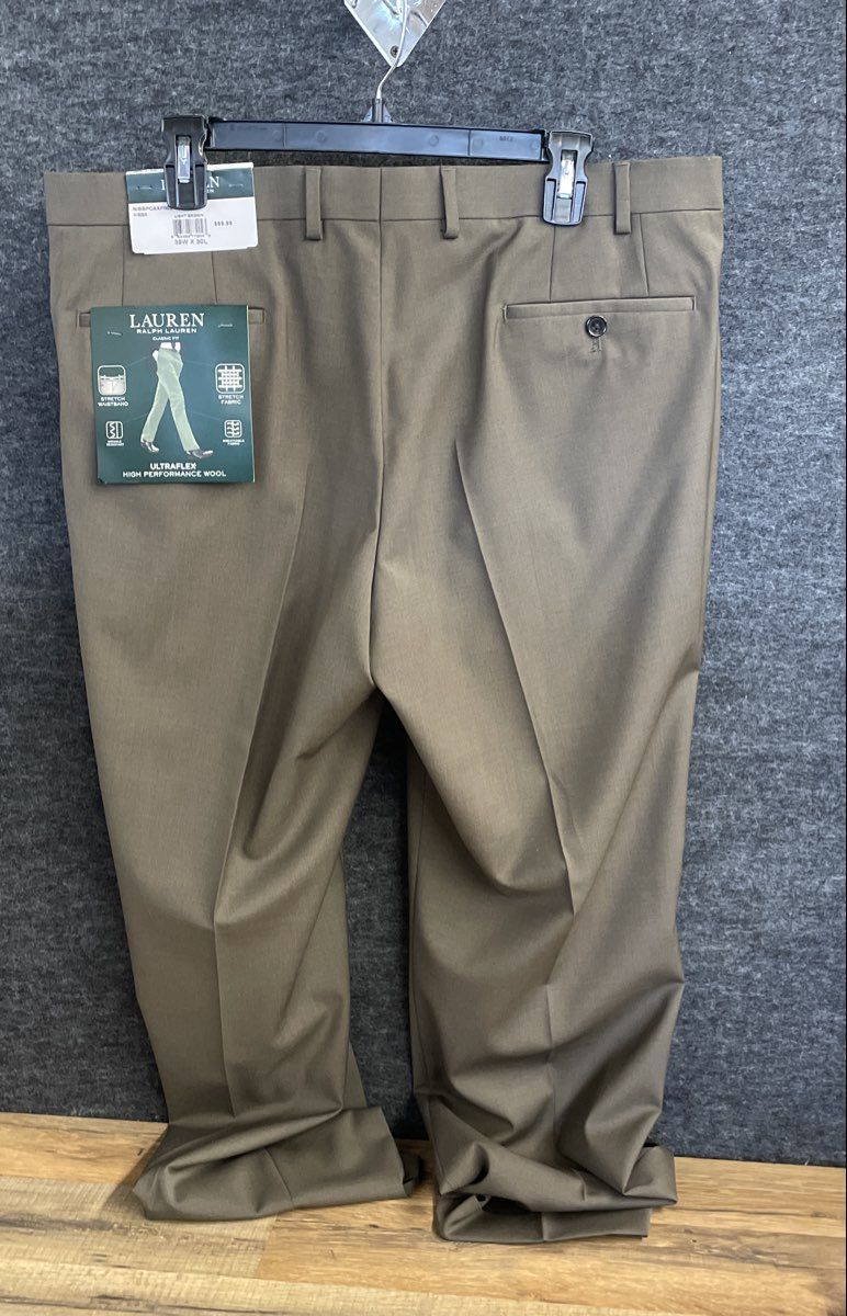 Lauren Ralph Lauren Men's Light Brown Ultraflex Wool Suit Pants Sz 38x30 NWT