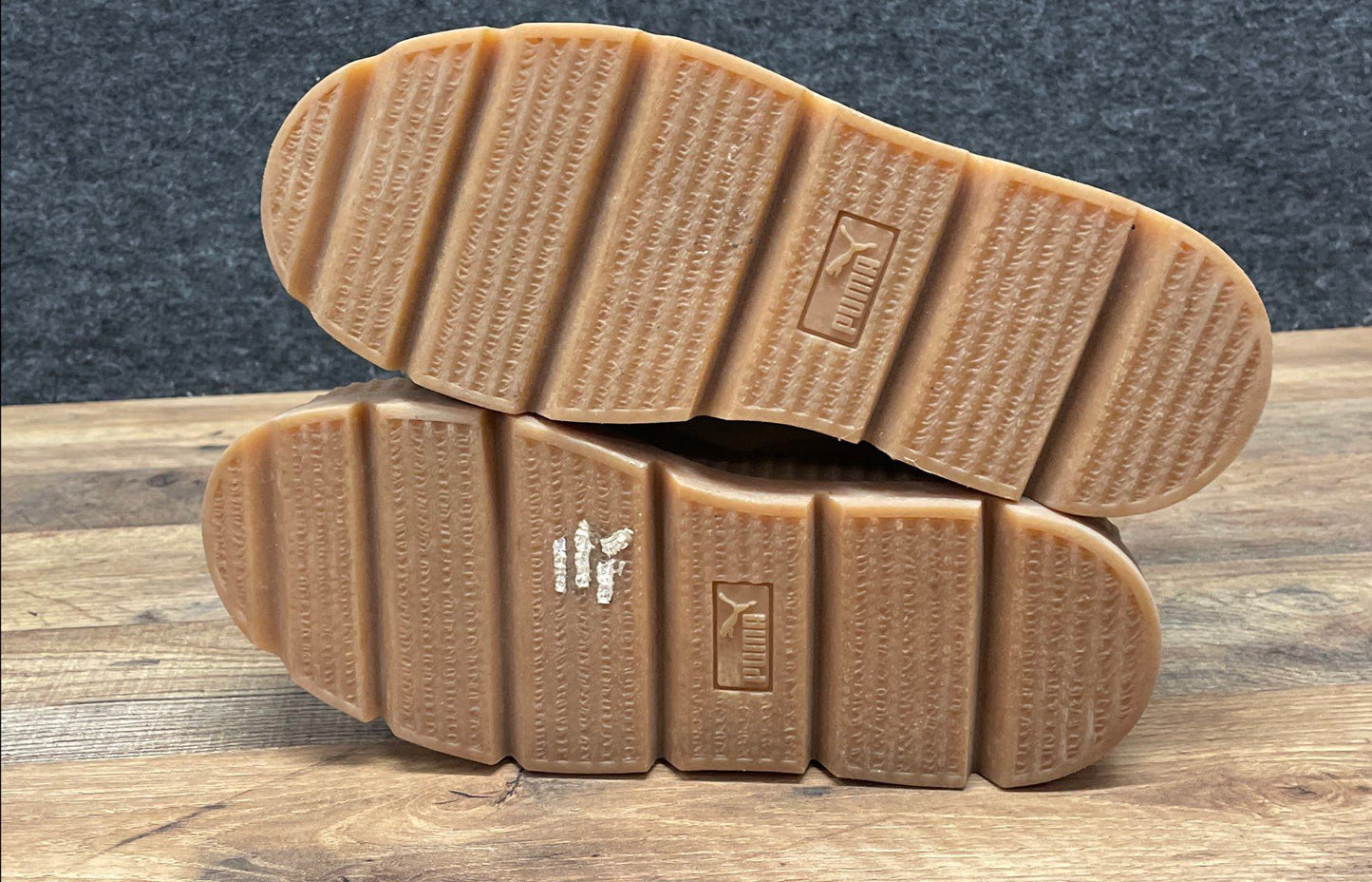 Puma Suede Creeper Tan Gum Platform Women's Sneakers Size 9.5