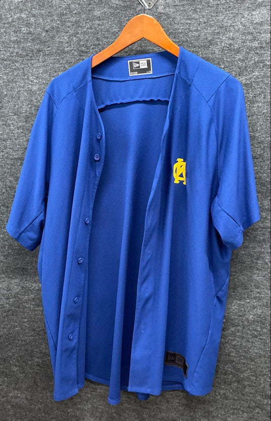 New Era Men's King George KG Royal Blue Baseball Jersey Button Up Sz L