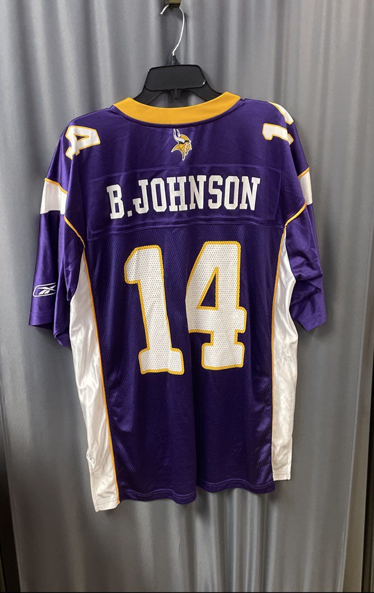 Vintage 2000s Reebok Minnesota Vikings Brad Johnson 14 Jersey Sz L