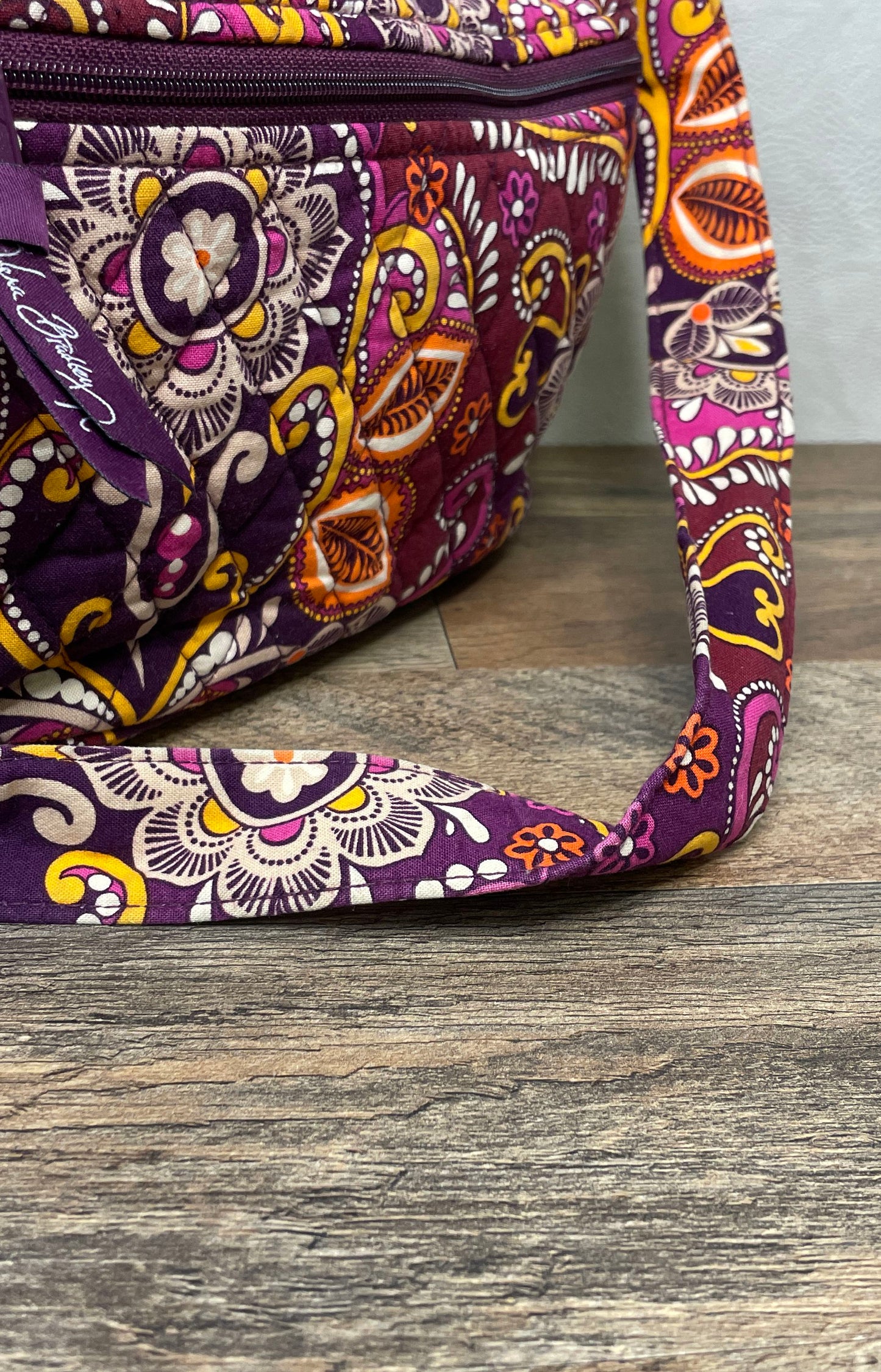Vera Bradley Purple Orange Paisley Quilted Cotton Crossbody Bag and Wallet Set