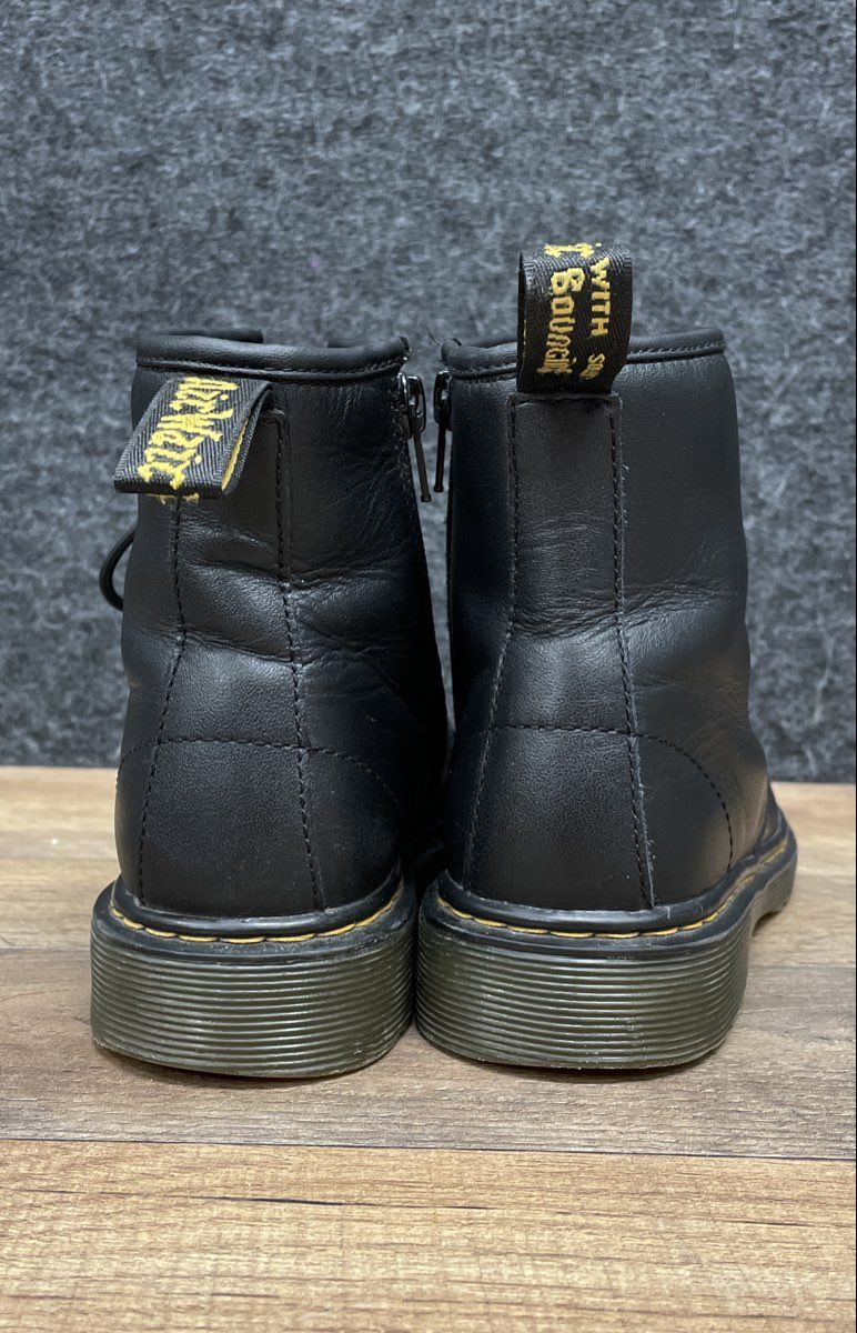 Dr. Martens 1460 J Black Leather Side Zip 8-Eye Boots Junior Size US 3