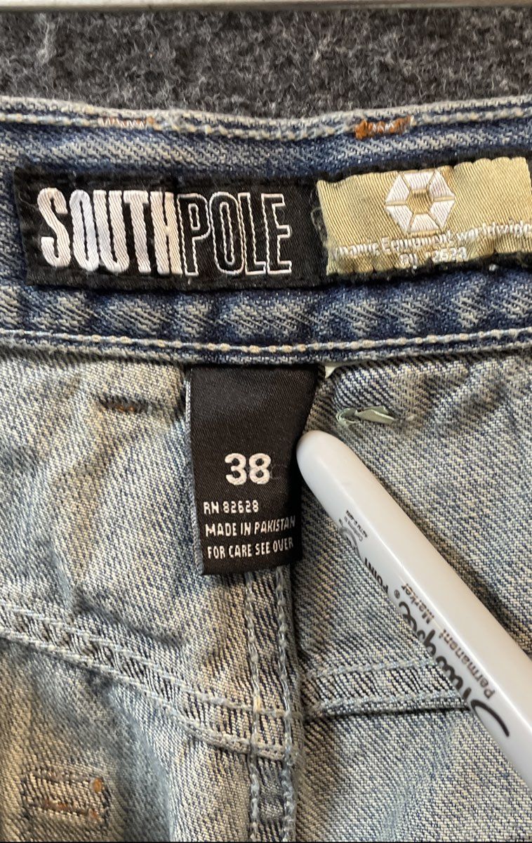 Southpole Men's Blue Denim Baggy Drawstring Shorts Y2K Streetwear Sz 38