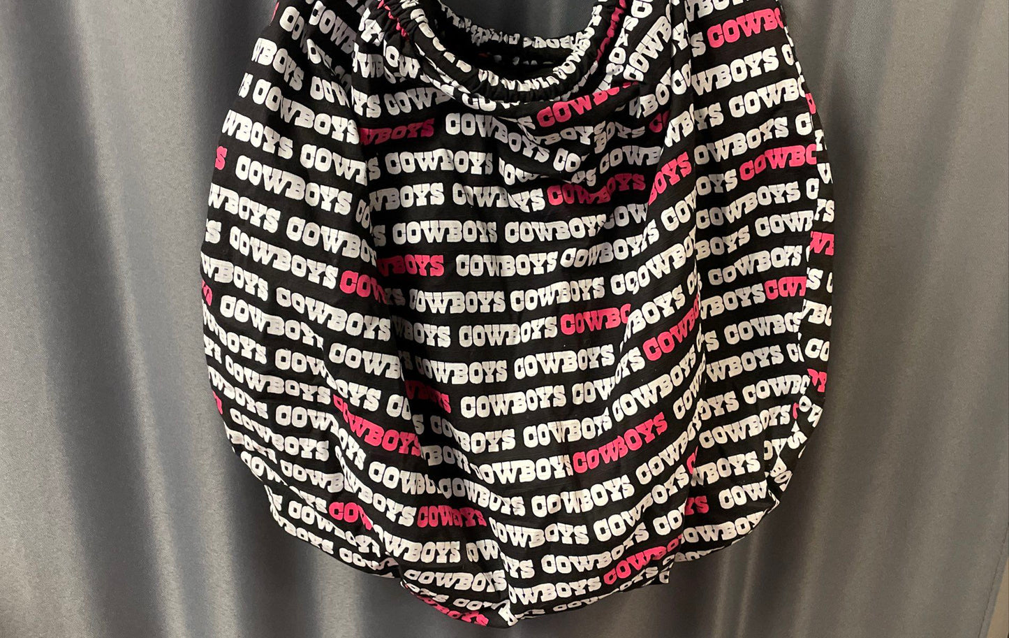 NFL Dallas Cowboys Black White Pink All Over Print Star Logo Hobo Tote Bag