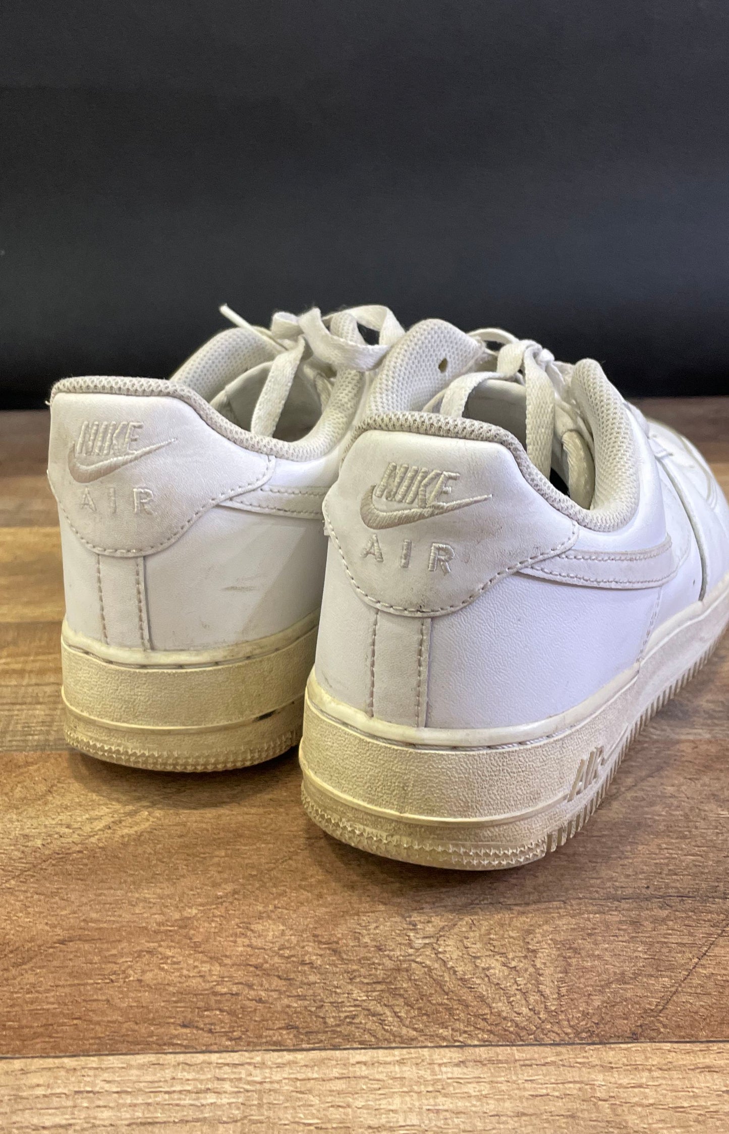 Nike Air Force 1 Low Triple White Leather Sneakers Size 9.5
