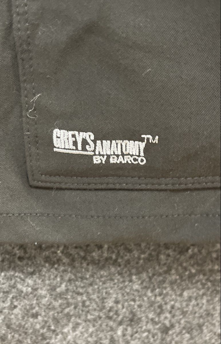 Grey's Anatomy by Barco Women's Scrub Top Gray Orange Colorblock Signature Sz M