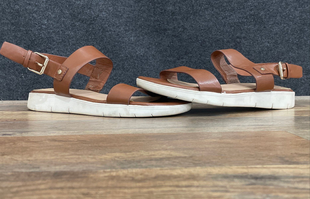 Aldo Tan Brown Slingback Flatform Platform Sandals Women's Size 10