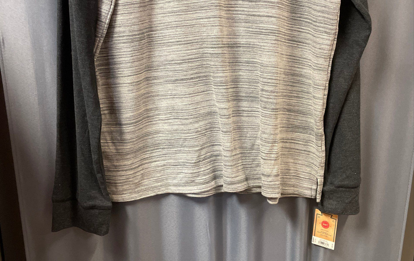 Urban Pipeline Men's Gray Black Raglan Thermal Crewneck Long Sleeve Tee XXL NWT