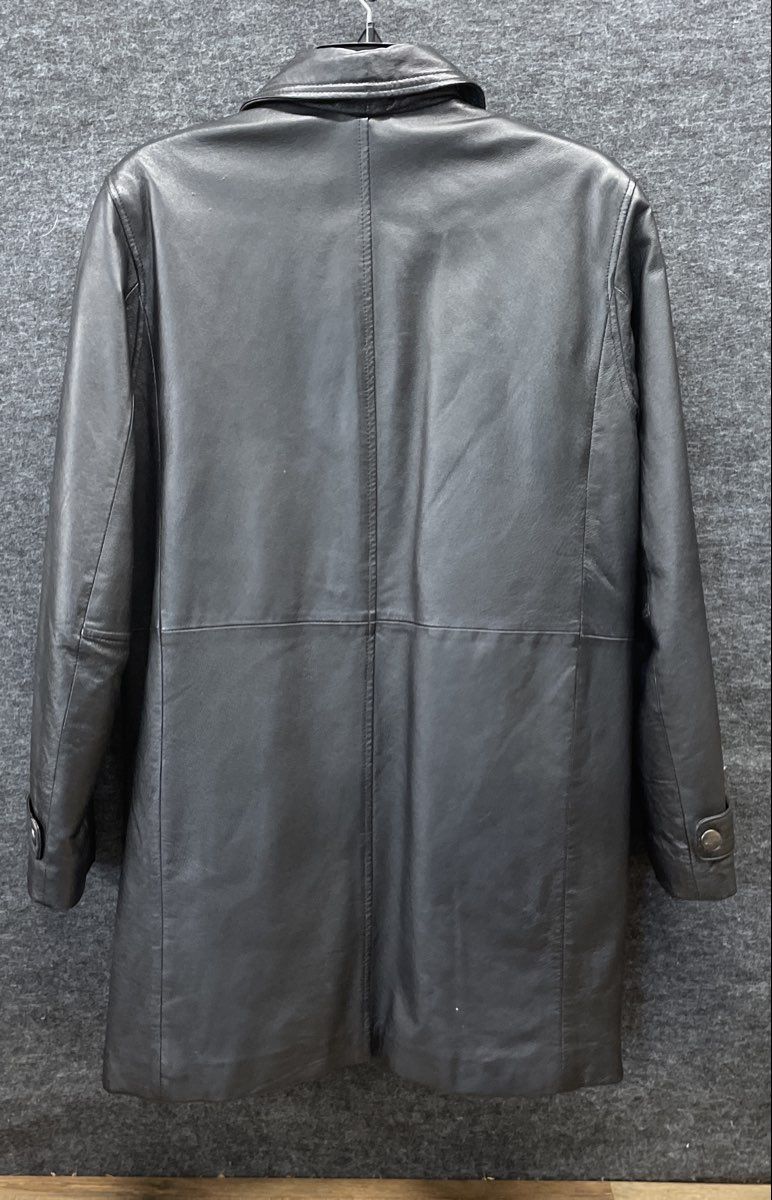 Vintage Y2K Jacqueline Ferrar Women's Black Leather Coat Quilted Lined Sz S