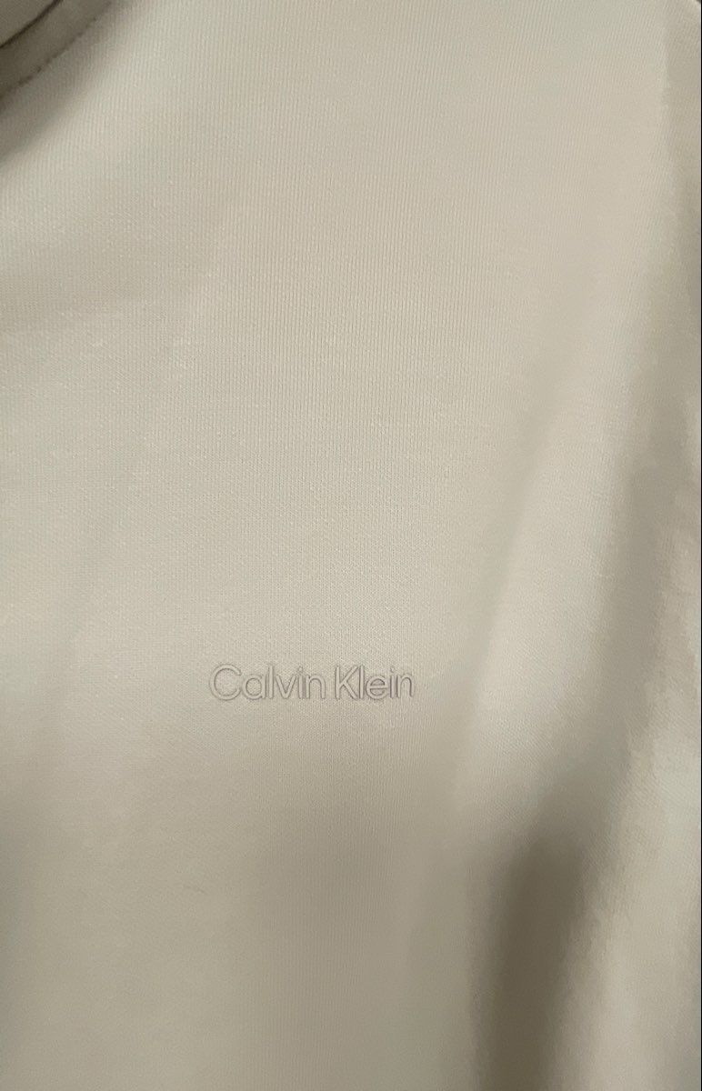 Calvin Klein Men's White Pullover Hoodie Logo Drawstring Sweatshirt Sz XL