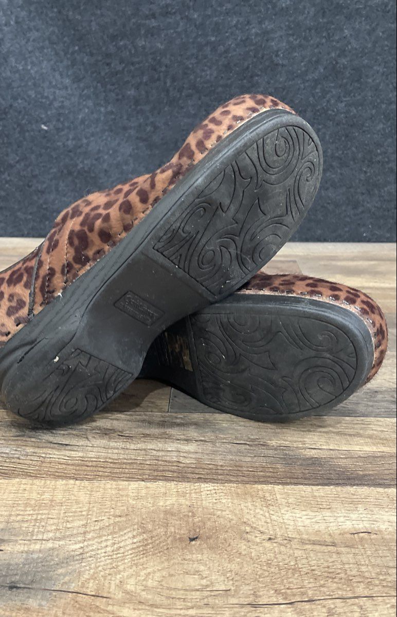 Croft & Barrow Juliana Cheetah Print Faux Fur Clogs Women's Size 8 M