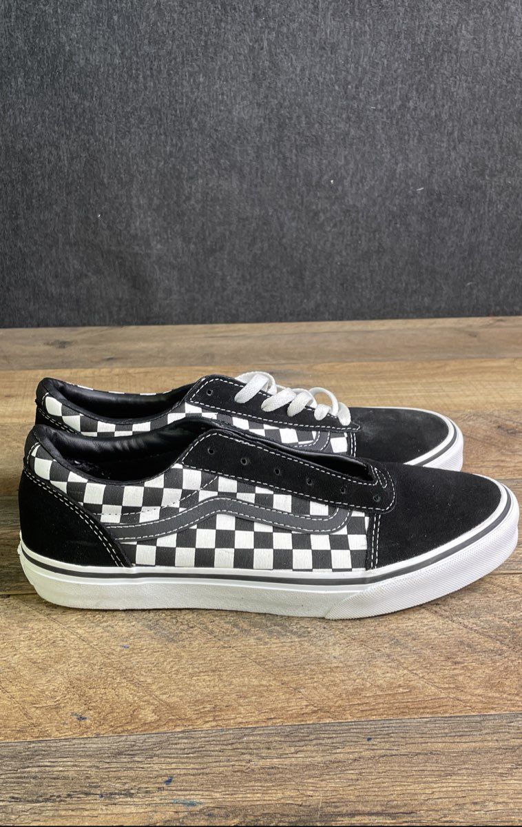 Vans Old Skool Black White Checkerboard Youth Sneakers Size 7 Missing Laces