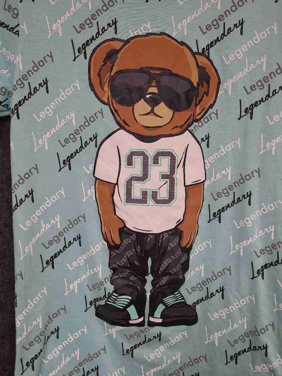 Launder Men's Legendary Bear Graphic T-Shirt Light Blue Bailey Apparel Sz S