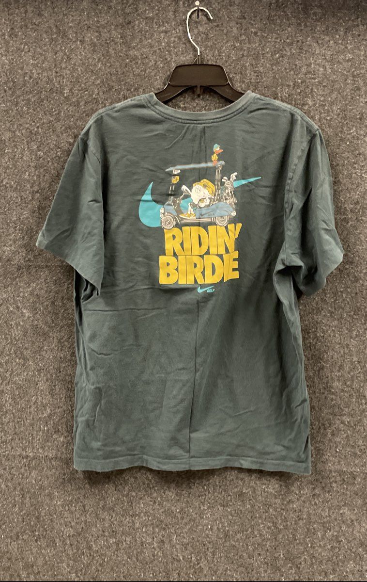Nike Men's Dark Gray Ridin Birde Golf Cart Graphic T-Shirt XL