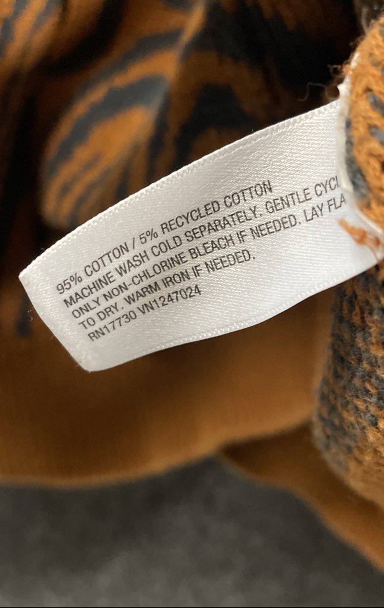 Original Use Men's Cardigan Sweater Brown Gray Wavy Psychedelic Knit Size S